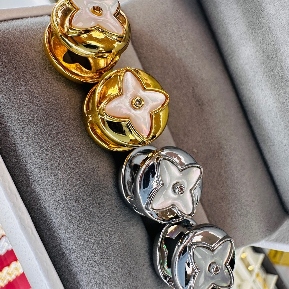 Gold and Silver Star Earrings